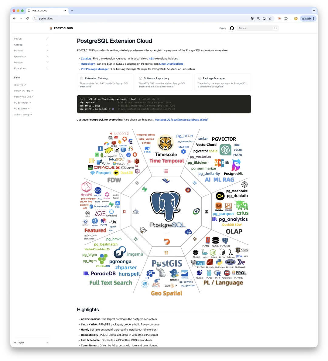 Fourth-generation extension catalog built with Hugo and Hextra