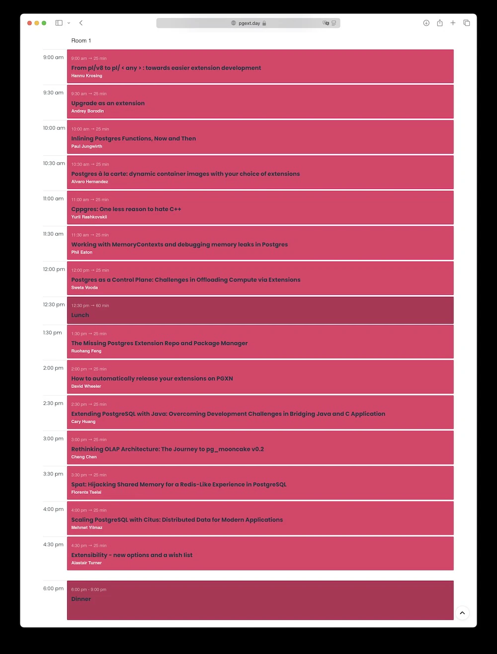 PGEXT Day 2025 schedule