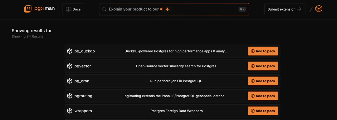 pgxman PostgreSQL 扩展目录