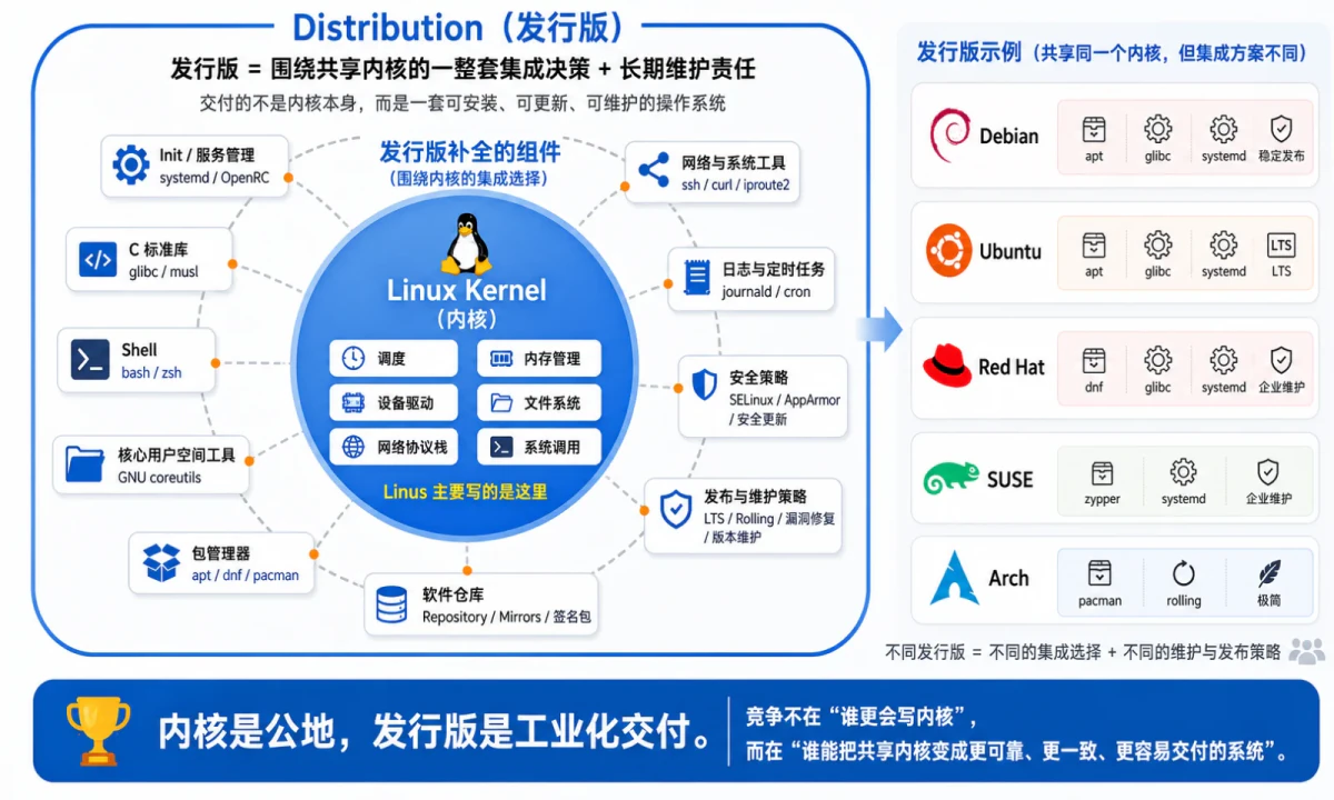 Linux 内核与发行版组成关系